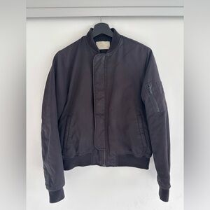 OAK + FORT Black Bomber Jacket